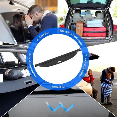 for Hyundai Ioniq 5 Cargo Cover Trunk Cover - Tesmirror Retractable Cargo Cover for Hyundai Ioniq 5 Accessories 2021 2022 2023 2024 Trunk Security Shade Luggage Security Shield Shade in Kuwait