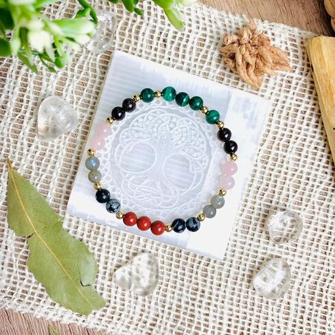 سوار Scorpio Zodiac Crystal Bededed ، هدية Scorpio ، سوار Birthstone November ، هدايا مجوهرات Zodiac Scorpio بالنسبة لها ، الملوقية ، العقيق الأحمر ، الكوارتز الوردي ، Red Jasper ، Snowflake Obsidian ، Labradorite in Saudi Arabia