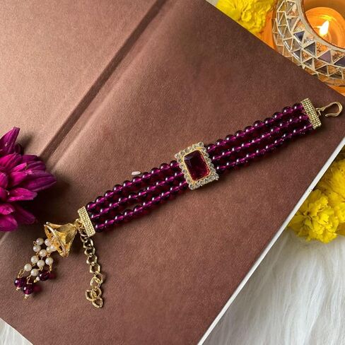 I Jewels Indian Festival Designer Bhaiya Bhabhi Hanging Lumba Rakhi Combo Set for Rakshabhandan Special (R010Sb-G-CO) in Saudi Arabia