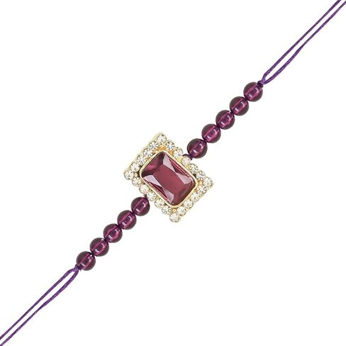 I Jewels Indian Festival Designer Bhaiya Bhabhi Hanging Lumba Rakhi Combo Set for Rakshabhandan Special (R010Sb-G-CO) in Saudi Arabia