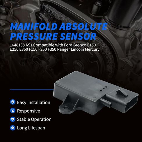 Hisport 1648138 MAP Mifold Absolute Press Sensor متوافق مع Ford Aerostar Bronco E-150 250 350 Super Duty F-150 250 350 Mustang ، Lincoln Continental ، Mercury Capri Cougar Sable in Saudi Arabia