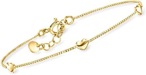 Pure Collection by Ross-Simons Italian 18kt Gold Vermeil Mini Heart Station Bracelet in Saudi Arabia
