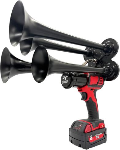 Horn Train Horn-قرن هواء الحفر الذي يسيطر عليه عن بُعد ، 150 ديسيبل ، بوق الحفر اللاسلكي مع أبواق معدنية رباعية ، قرن هواء محمول ، لا بطارية in Kuwait