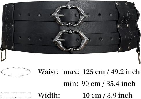 3PCs Medieval Fanny Pack Accessory Set, Renaissance Fanny Pack, Vintage Viking Wide Belt for LARP Events in Kuwait