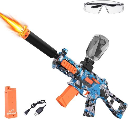 Gel Splatter Blaster, Electric Auto Splatter Ball Toy, 12 Rs Per Seconds, Rechargeable Batteries, Outdoor Activities Team Game Toy for Age 12+ Year Up in Saudi Arabia