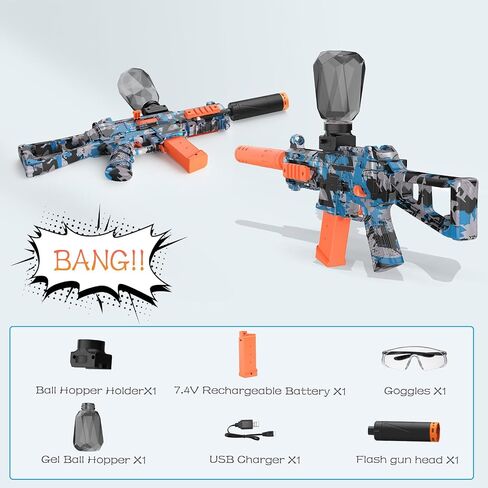Gel Splatter Blaster, Electric Auto Splatter Ball Toy, 12 Rs Per Seconds, Rechargeable Batteries, Outdoor Activities Team Game Toy for Age 12+ Year Up in Saudi Arabia