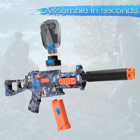 Gel Splatter Blaster, Electric Auto Splatter Ball Toy, 12 Rs Per Seconds, Rechargeable Batteries, Outdoor Activities Team Game Toy for Age 12+ Year Up in Saudi Arabia