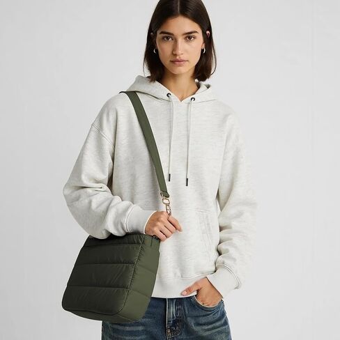 Cross Body Purses for Women Lightweight Quilted Puffer Tote Bag Casual Hobo Nylon Shoulder Handbag Travel in Kuwait