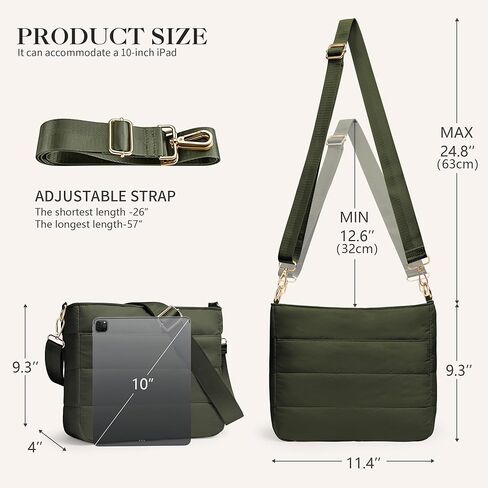 Cross Body Purses for Women Lightweight Quilted Puffer Tote Bag Casual Hobo Nylon Shoulder Handbag Travel in Kuwait