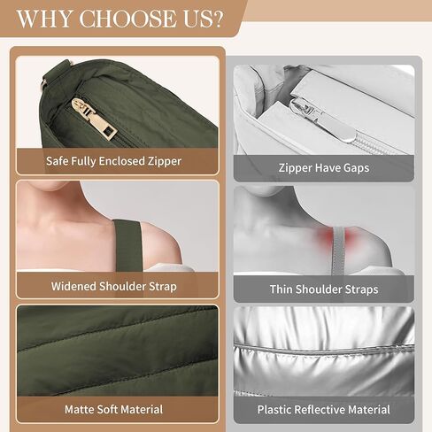 Cross Body Purses for Women Lightweight Quilted Puffer Tote Bag Casual Hobo Nylon Shoulder Handbag Travel in Kuwait