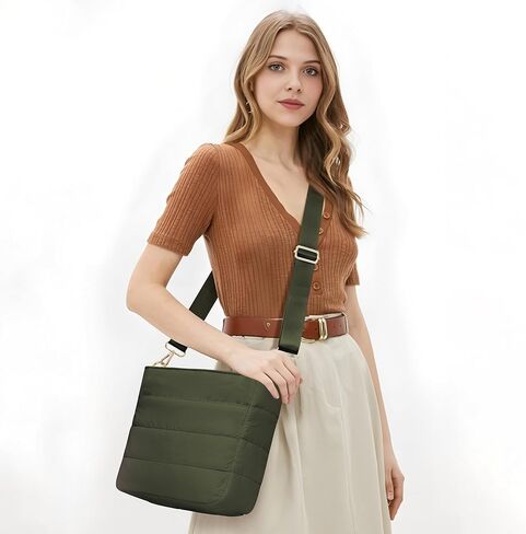 Cross Body Purses for Women Lightweight Quilted Puffer Tote Bag Casual Hobo Nylon Shoulder Handbag Travel in Kuwait