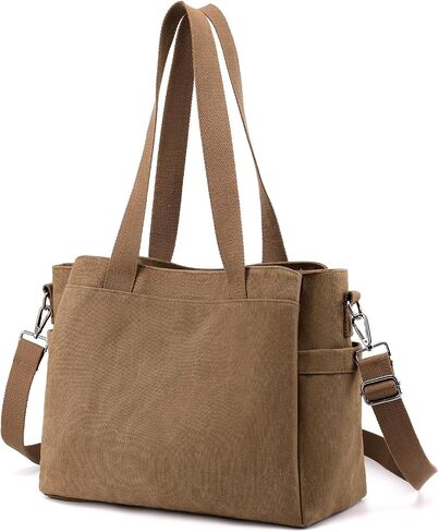 DOURR Hobo Handbags Canvas Crossbody Bags for Women, Multi Compartment Large Tote Purse for Work Travel in Saudi Arabia