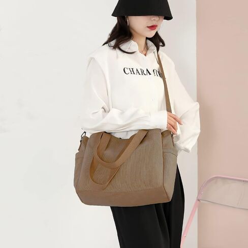DOURR Hobo Handbags Canvas Crossbody Bags for Women, Multi Compartment Large Tote Purse for Work Travel in Saudi Arabia