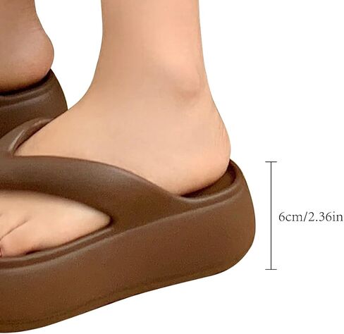 منصة Harssidanzar Womens Flip Flip Eva ، 6 سم كعب سميك حيد الصنادل Thong Thong للارتداء اليومي والشاطئ HL228US in Saudi Arabia