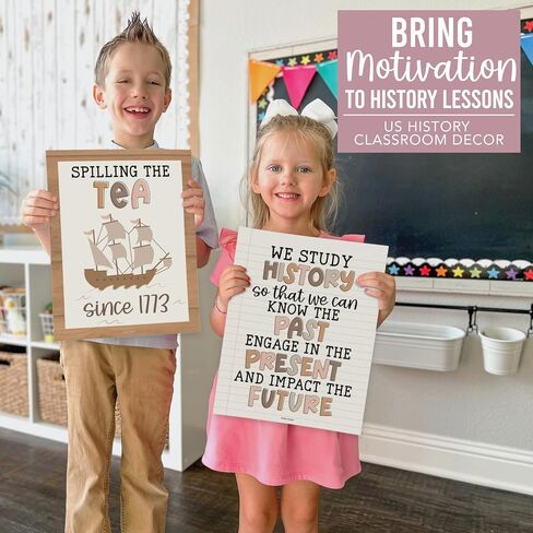 6 Boho US History Classroom Decor - US History Posters, Social Studies Classroom Decorations, History Teacher Supplies, Social Studies Posters, World History Posters For Classroom High School in Saudi Arabia