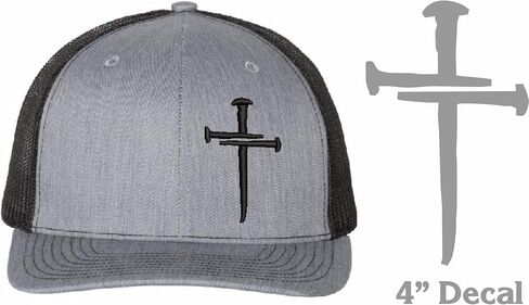 Christian Cross Baseball Cap, Religious 3 Nail Design, Typhoon CAMO HAT Jesus Christian Hat Choices mesh Back or USA Flag Brim Adjustable Hat and Free Decal. in Saudi Arabia