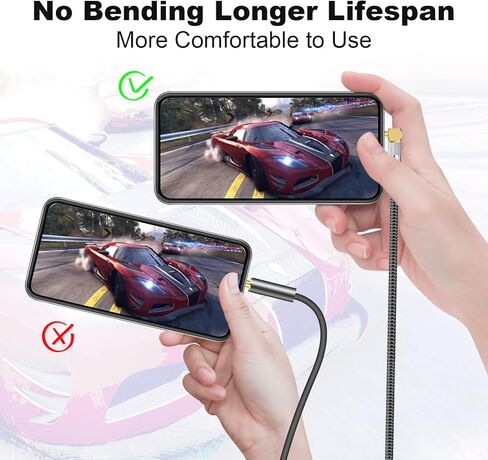 EMK 90 Degree Male to Right Angle Male 3.5mm Stereo Audio Aux Cable 0.5M Gold Plated Dual Angled TRS Aux Cord Compatible with Laptop, Smartphone, Music Player, Tablets, Speakers in Kuwait