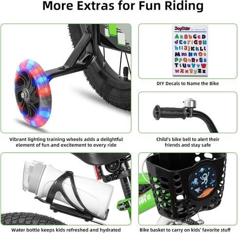 JOYSTAR 12 Inch Pluto Kids Bike with Training Wheels for Ages 3 4 Year Old Boys Girls Toddler Children BMX Bicycle Red in Saudi Arabia