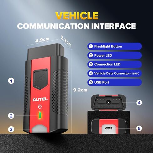 Autel Maxivci V200 VCI200 OBD2 Adapter Connector ، 2025 VCI 200 Car Wireless Interface ، العمل مع الماسح الضوئي التلقائي MAXISYS MS906PRO MS906 PRO-TS KM100 BT608 BT609 ITS600 MK906 PRO MK906 in Kuwait