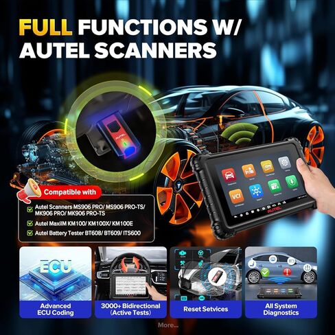 Autel Maxivci V200 VCI200 OBD2 Adapter Connector ، 2025 VCI 200 Car Wireless Interface ، العمل مع الماسح الضوئي التلقائي MAXISYS MS906PRO MS906 PRO-TS KM100 BT608 BT609 ITS600 MK906 PRO MK906 in Kuwait