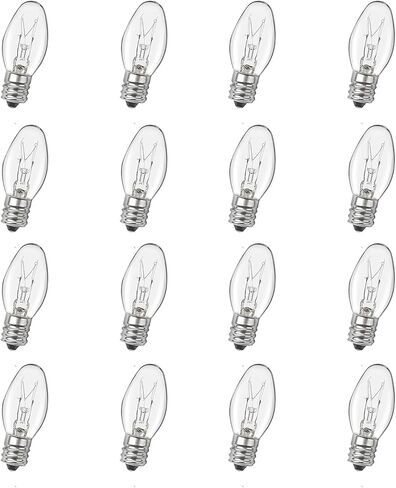 Salt Lamp Bulbs - 15 Watt Light Bulbs for Scentsy Wax Warmer - C7 Replacement Bulbs for Plug in Wax Diffuser- Warmwhite - Dimmable,16 Packs (Salt Lamp Bulb 15w) in Saudi Arabia