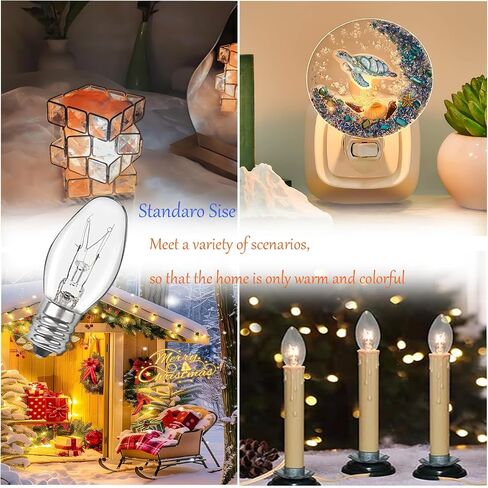 Salt Lamp Bulbs - 15 Watt Light Bulbs for Scentsy Wax Warmer - C7 Replacement Bulbs for Plug in Wax Diffuser- Warmwhite - Dimmable,16 Packs (Salt Lamp Bulb 15w) in Saudi Arabia