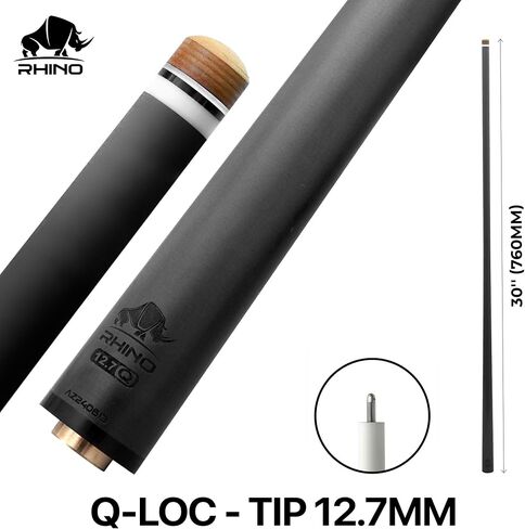 RHINO - 30" / Q-loc Carbon Pool Cue Single Shaft, Tip 12.2mm. Low Deflection Technology, Ultra-Smooth, Easy to Control, pro Taper in Saudi Arabia
