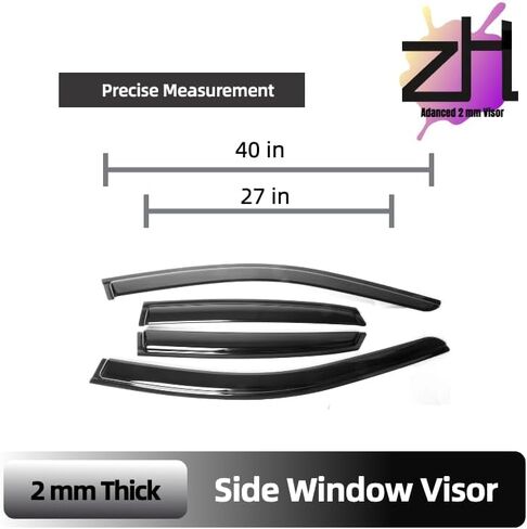 Fits for Volkswagen (VW) Jetta 2019 2020 2021 2022 2023 2024 Smoke Window Visor Set - Sun, Rain, and Vent Protection, 4-Pieces Tape-On Window Deflector Guard Kit in Saudi Arabia