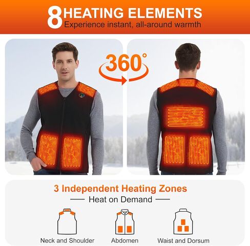 Heated Vest For Men with Battery Pack, Electric Heated Jacket, Smart Controller with Light-Out Design in Saudi Arabia