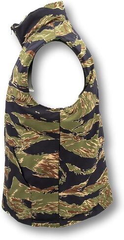 John Ownbey Tiger Stripe Cotton Ripstop Vest W/Quilted Lining - Made in the US in Saudi Arabia