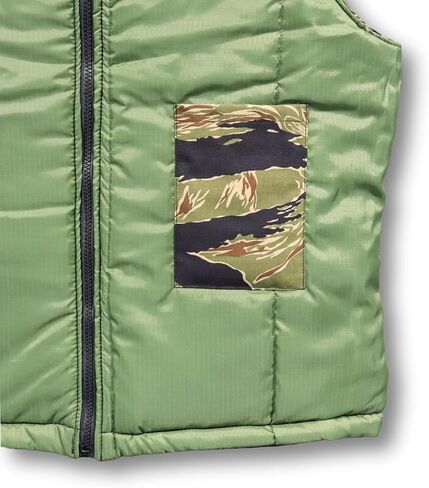 John Ownbey Tiger Stripe Cotton Ripstop Vest W/Quilted Lining - Made in the US in Saudi Arabia