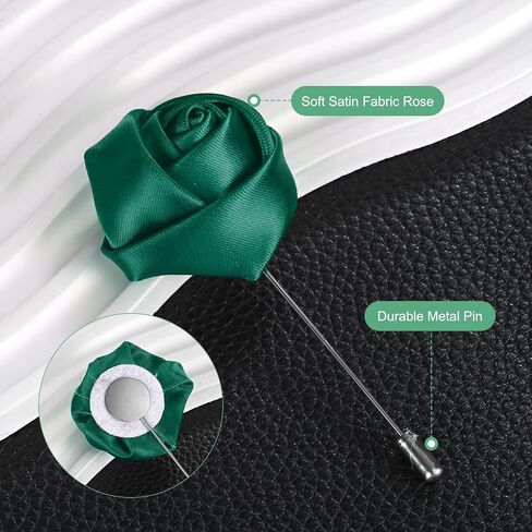 1 حزمة من طية صدر السترة للرجال ، وردة boutonnieres دبوس العريس boutonnieres لحفل الزفاف/الرقص/الحفلات ، ودبابيس طية طية لدعاوى الساتان زهرة [سيلفر رمادي] in Kuwait