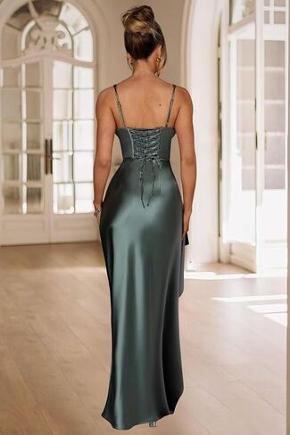 Mermaid Cocktail Dresses 2025 Long for Women Satin Pleated Prom Dress with Slit TN319 in Saudi Arabia