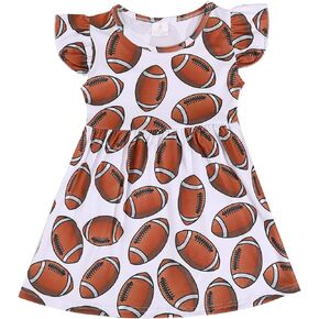 nebljgo Toddler Girls Rugby Short Sleeve Dress Knee Length Dress 2-8Y in Kuwait