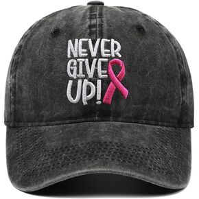 Black Breast Cancer Awareness Hat Survivor Gifts for Woman Embroidered Denim Baseball Caps in Kuwait