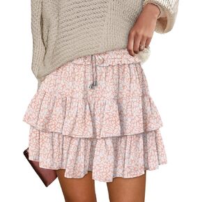 onlypuff Flowy Shorts for Women Ruffle Skorts Tiered Teen Girls Country Concert Outfits Golf Tennis Skort Under Sweater Skirt in Kuwait