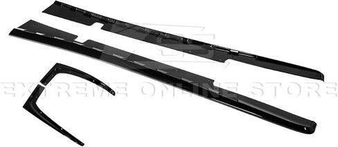 Replacement for 1997-2004 Chevrolet Corvette C5 All Models | ZR1 Extended Style Front Bumper Lip Splitter Side Skirts Panel Pair & Rear Trunk Wing Spoiler (ABS Plastic - Painted Glossy Black) in Kuwait