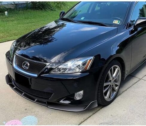 3 Pieces STP-Style Front Bumper Lip Spoiler Splitter Side Body Kit Trim Protection Compatible with 2006-2008 Lexus IS250 IS350, 2007 (Painted Carbon Style) in Saudi Arabia