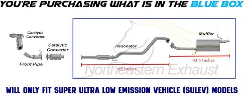 العادم الشمالي الشرقي | طقم نظام العادم من الفولاذ المقاوم للصدأ من الفولاذ المقاوم للصدأ متوافق مع Hyundai Elantra 2011-2016 1.8L | وشملت حشيات ومشبك مجاني in Kuwait