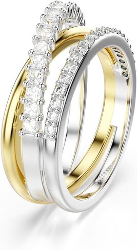 Swarovski Hyperbola ring, Mixed cuts, clear, Mixed metal finish in Saudi Arabia