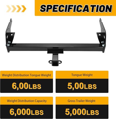 Kojem Class 3 Trailer Hitch Compatible with 1995-2004 Toyota Tacoma 2" Receiver Tow Hitch Powder Coated in Saudi Arabia