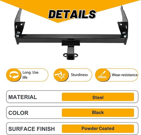 Kojem Class 3 Trailer Hitch Compatible with 1995-2004 Toyota Tacoma 2" Receiver Tow Hitch Powder Coated in Saudi Arabia