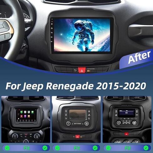 [4G+64G] ستيريو 8 النواة لسيارة Jeep Renegade 2015-2020 - 9 بوصة IPS 1280 * 720P تعمل باللمس Android 13 ستيريو - Carplay اللاسلكي وAndroid Auto/DSP/32EQ/WiFi/تخصيص الصفحة الرئيسية + كاميرا احتياطية AHD in Saudi Arabia
