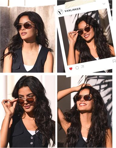 Vanlinker استقطاب Aviator Metal Metal Gey Eye Sunglasses for Women Men Retro Vintage Shades VL9868 in Kuwait