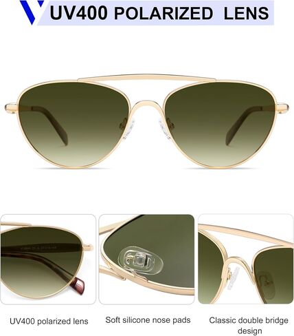 Vanlinker استقطاب Aviator Metal Metal Gey Eye Sunglasses for Women Men Retro Vintage Shades VL9868 in Kuwait