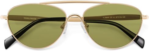 Vanlinker استقطاب Aviator Metal Metal Gey Eye Sunglasses for Women Men Retro Vintage Shades VL9868 in Kuwait