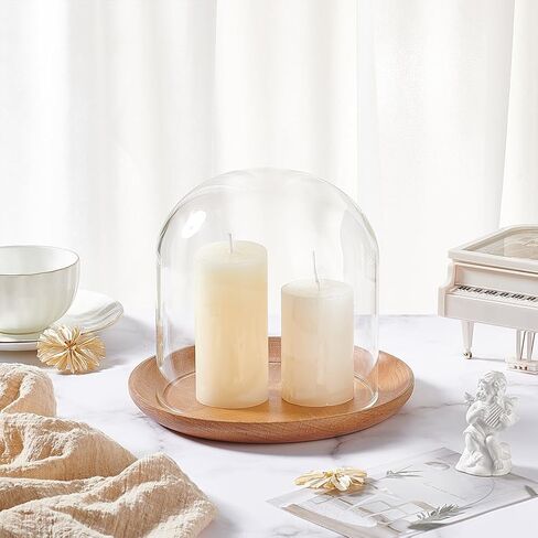 BENECREAT 6x6inch Clear Glass Cover, Cloche Dome Glass Dome Cover, Decorative Display Cover for Plants, Fairy Lights or Table Decor in Kuwait