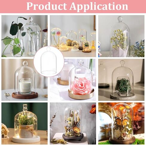 Benecreat 6x6inch غطاء زجاجي شفاف ، غطاء قبة Cloche Dome Glass ، غطاء عرض مزخرف للنباتات أو الأضواء الخيالية أو ديكور الطاولة in Saudi Arabia