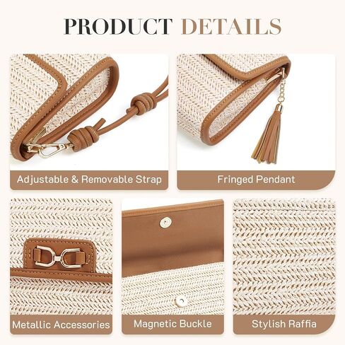 Missnine Small Straw Purse for Women Summer Woven Purses Raffia Vacation Top Handle Satchel Handbag in Saudi Arabia