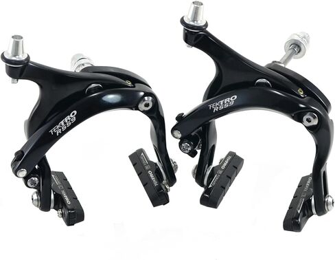 Tektro R559 فرجار فرامل الطريق أذرع طويلة 55 ~ 73 مم (مفتاح ألين غائر) أمامي/خلفي/مجموعة/فضي أسود in Kuwait